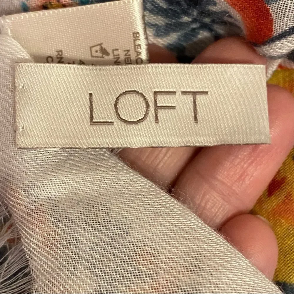Loft Scarf Wrap Fringed Hem Cottage Core Bright Colors Spring Summer Accessory